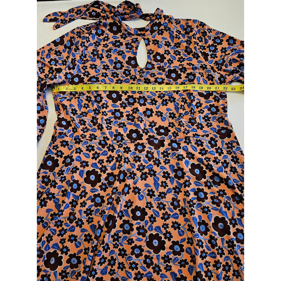 EUC ELOQUII Women's Floral Mock Neck Jersey Midi L/S Stretch Dress 22 - Picture 6 of 12